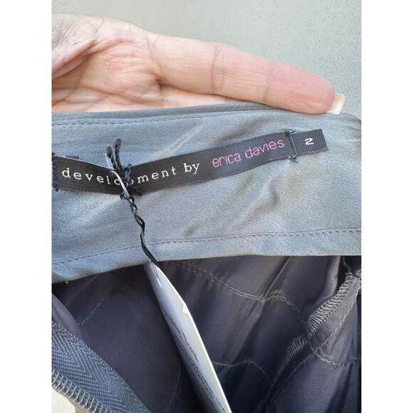 Development By erica davis Y2K 100% Silk Tiered Cascade Ruffles Skirt Sz 2 Luxe - Picture 7 of 12